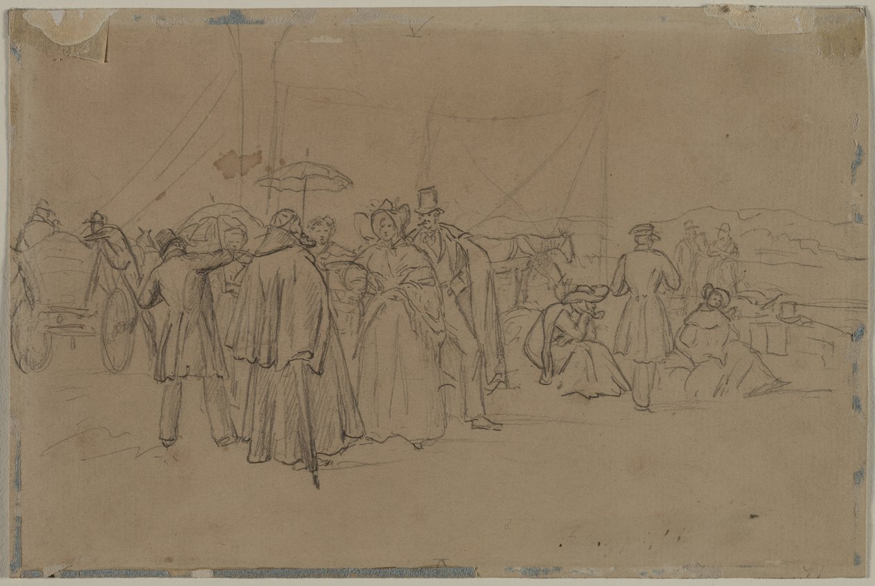 Rhine Steamer recto utasai, 1800-as évek második vagy harmadik negyede. alkotó: Heinrich von Mayr