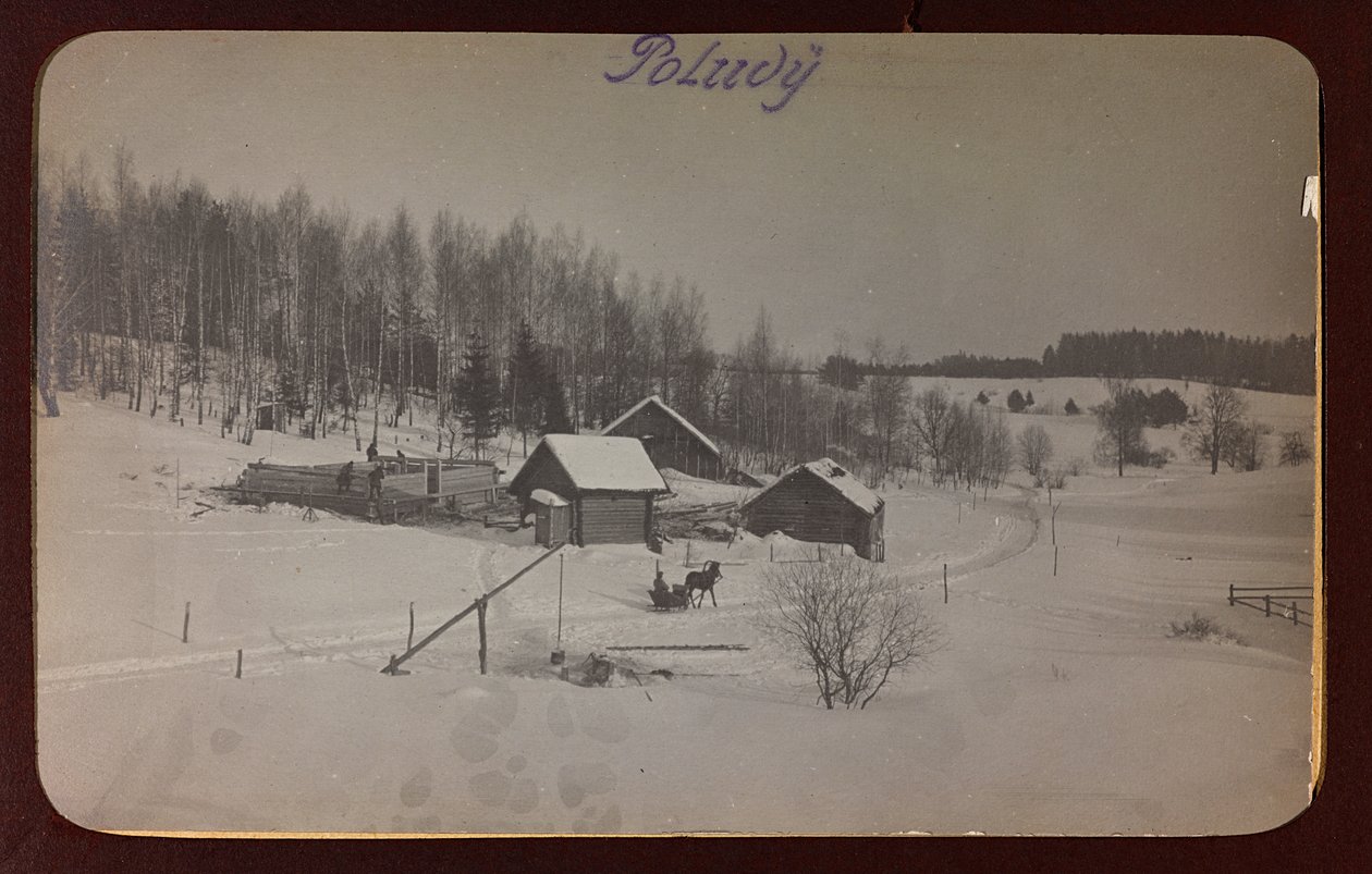 Első világháború: Ukrajna 1914-1916 között a német hadsereg inváziója idején. Kilátás hóval (f/w fotó) alkotó: Heldenfriedhof Dsessentniki (attr. to)