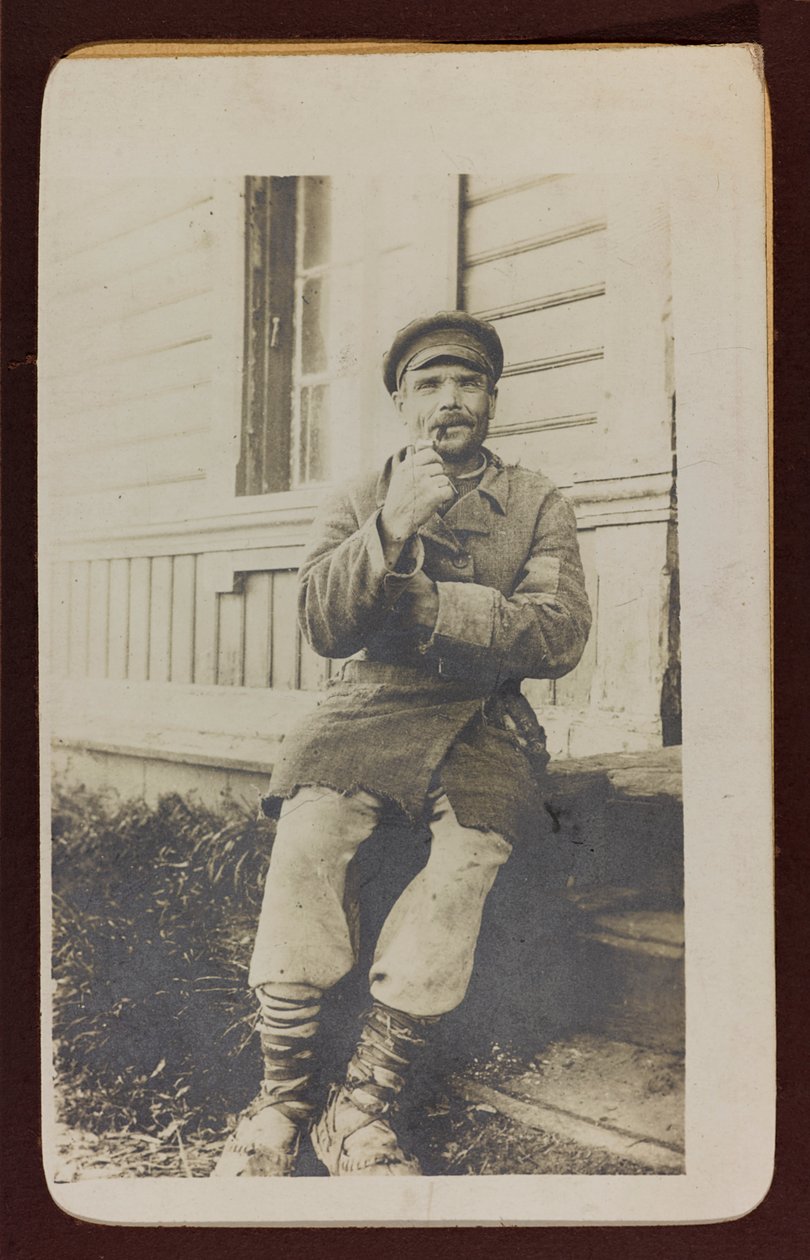 Első világháború: Ukrajna 1914-1916 között a német hadsereg inváziója idején. Férfi portréja (f/w fotó) alkotó: Heldenfriedhof Dsessentniki (attr. to)