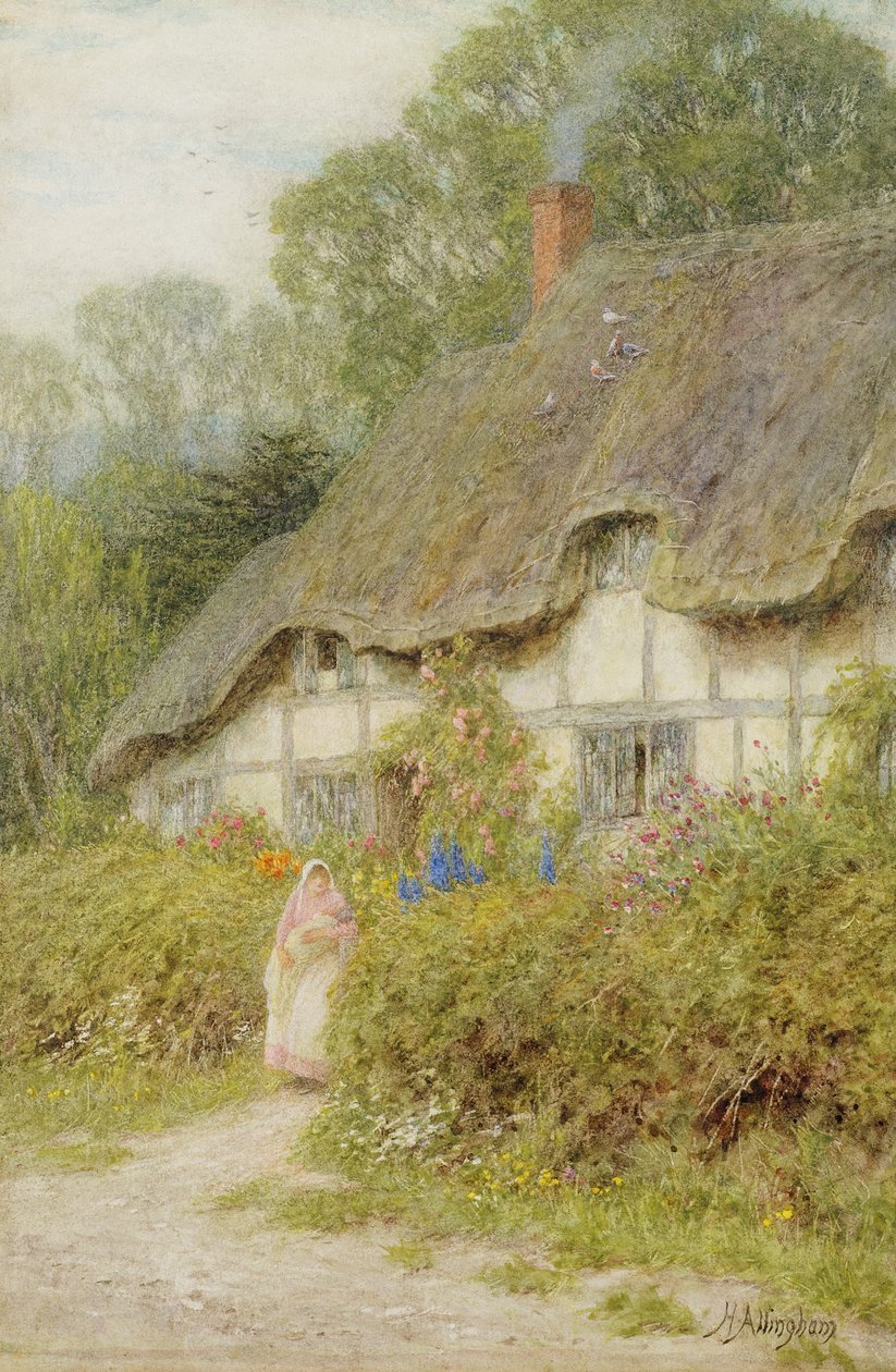 Wiltshire Cottage (wc papíron) alkotó: Helen Allingham