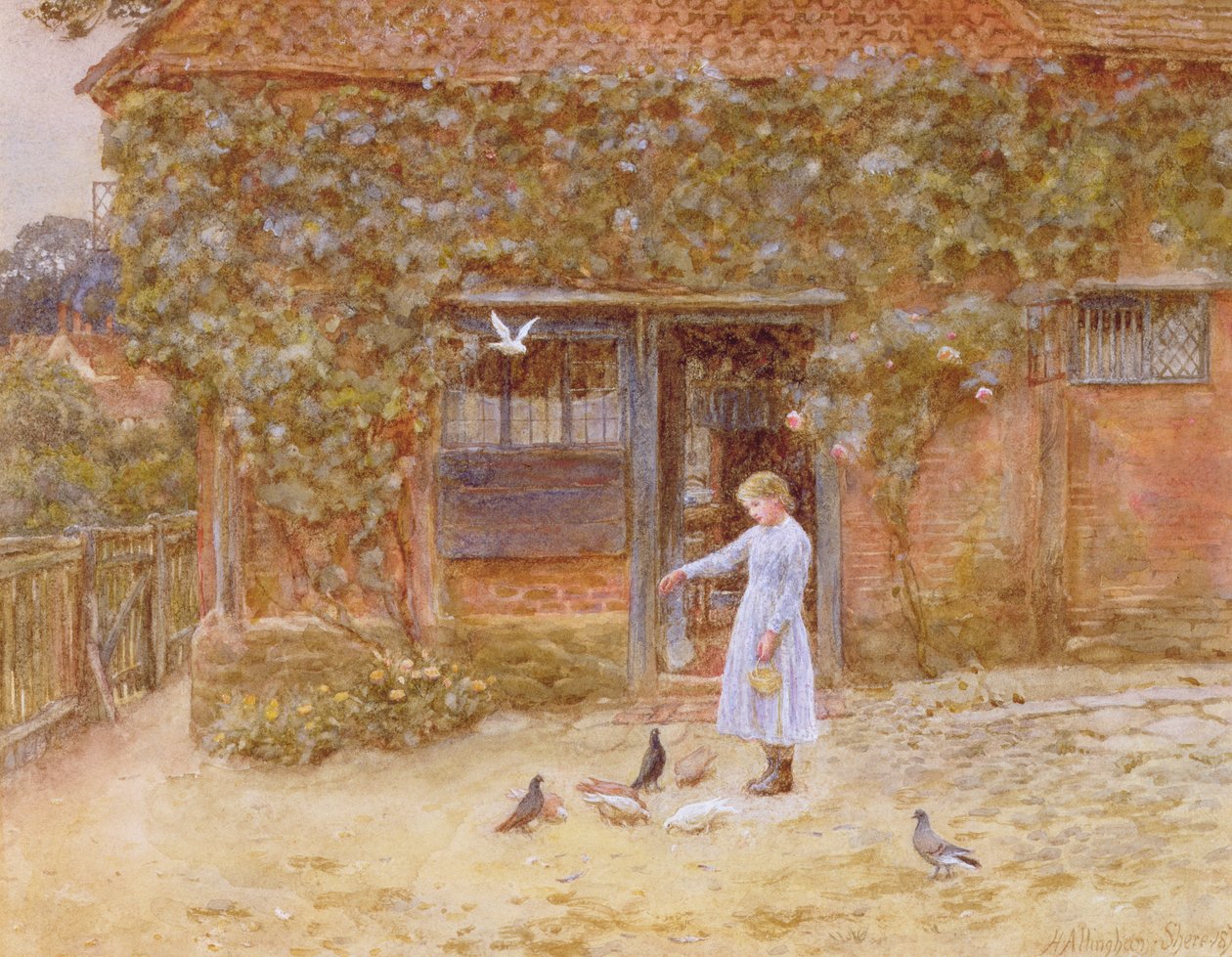 Egy házikó Shere-ben, 1875 körül (wc papíron) alkotó: Helen Allingham