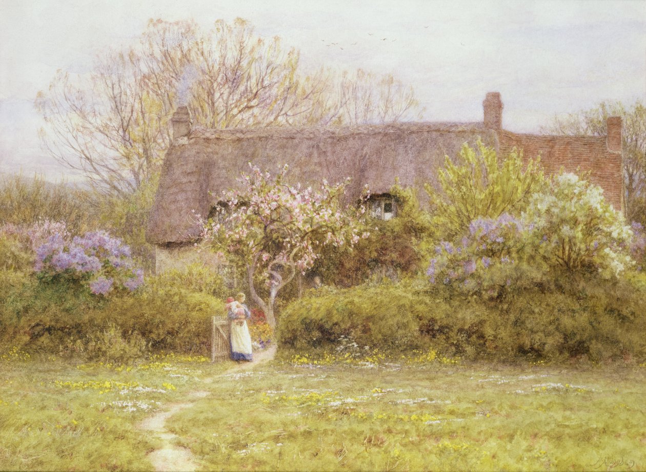 Víkendház, édesvíz, Wight-sziget alkotó: Helen Allingham