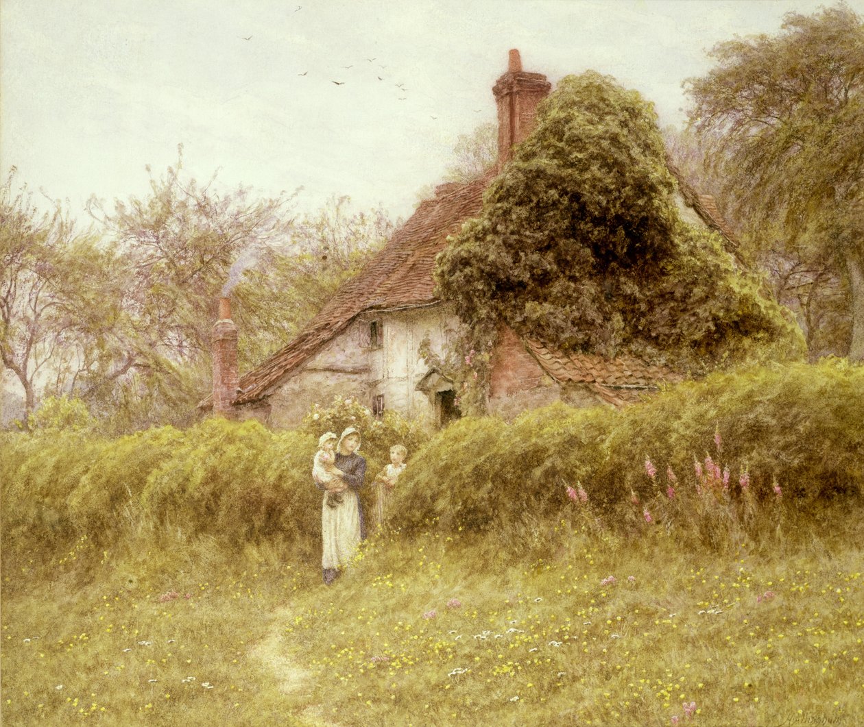 Kunyhó Pinnerben, Middlesexben alkotó: Helen Allingham