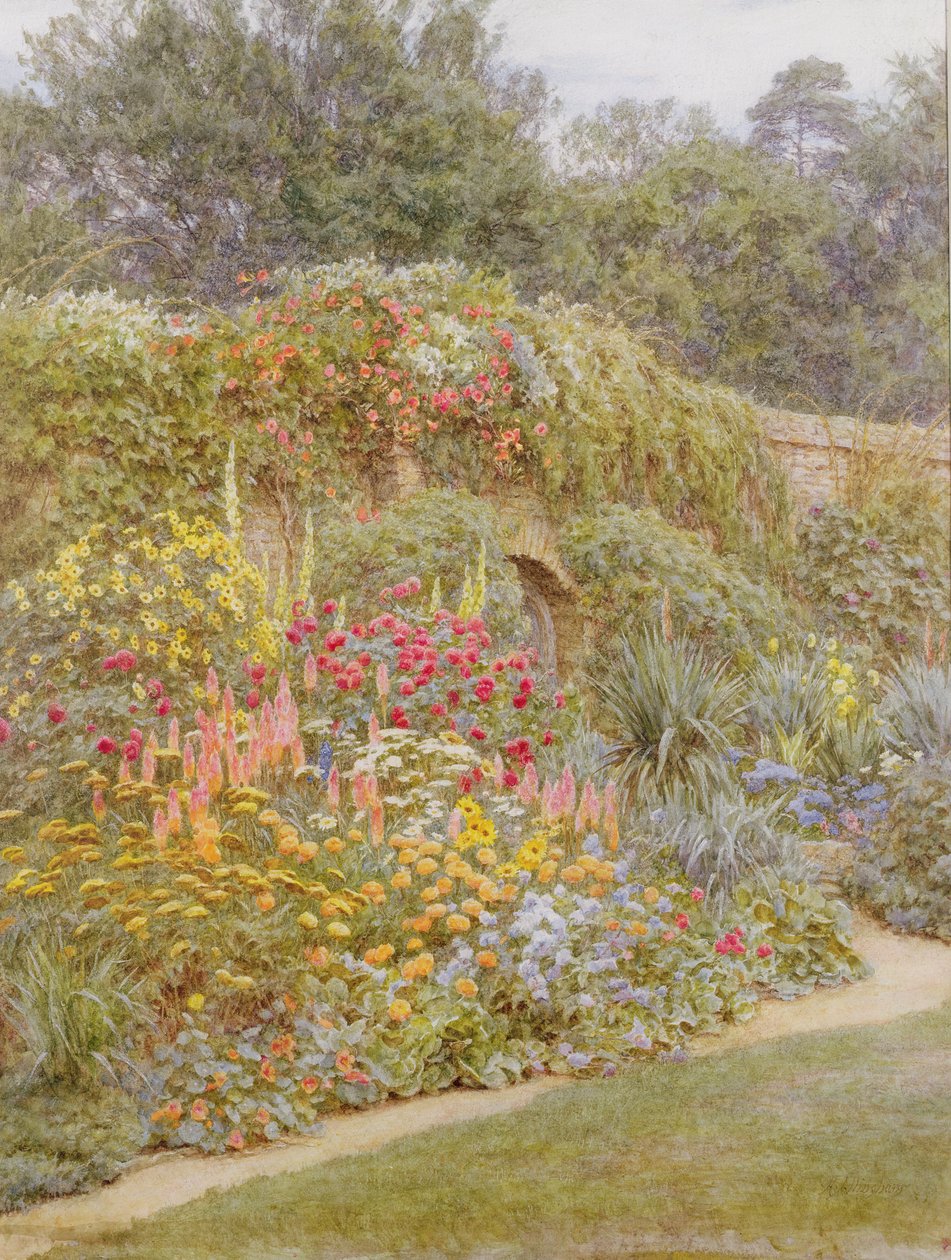 Gertrude Jekylls Garden, Munstead Wood, Surrey (wc papíron) alkotó: Helen Allingham