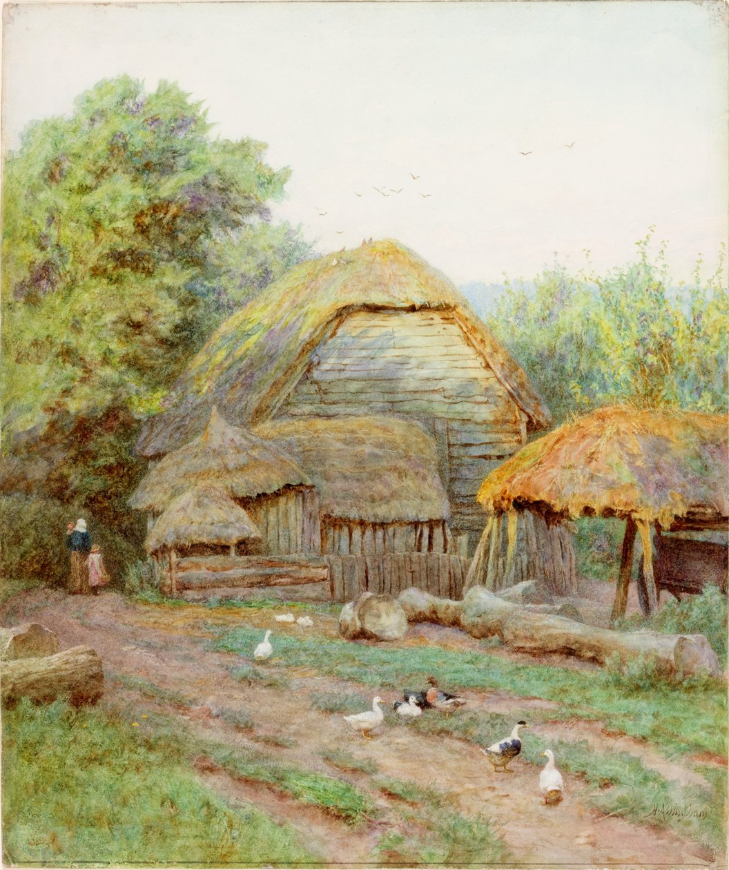 Egy Berkshire Farmban (testszín) alkotó: Helen Allingham
