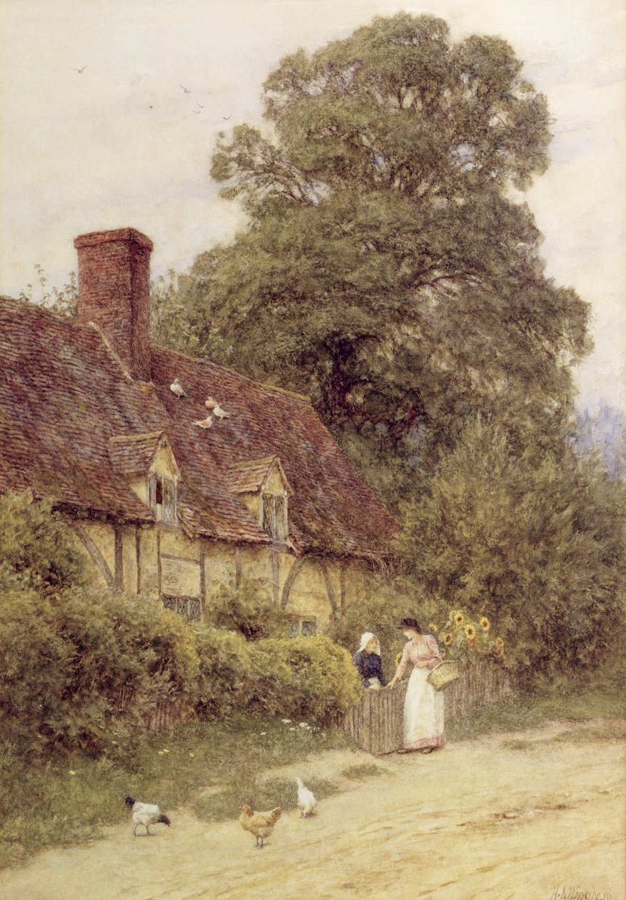 Old Post Office, Brook, Witley közelében, Surrey alkotó: Helen Allingham
