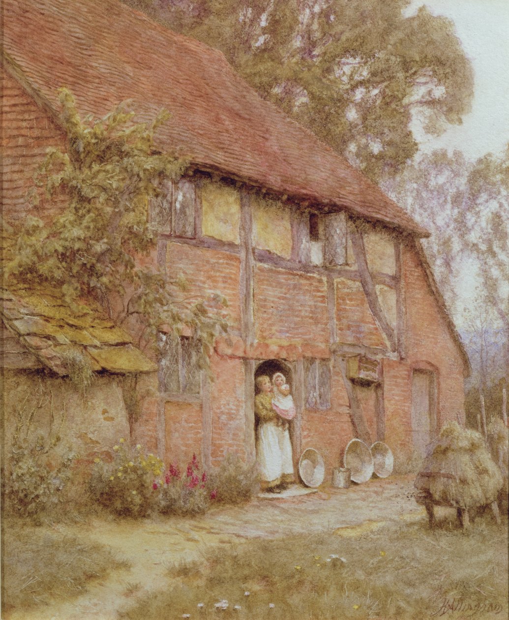 A házikó méhkasokkal alkotó: Helen Allingham