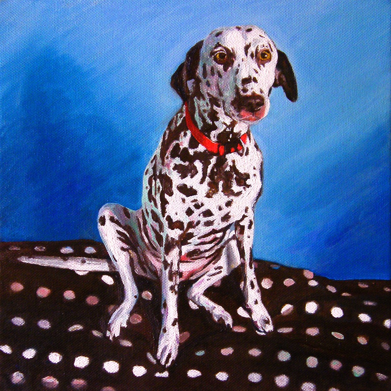 Dalmata foltos párnán, 2011, alkotó: Helen White