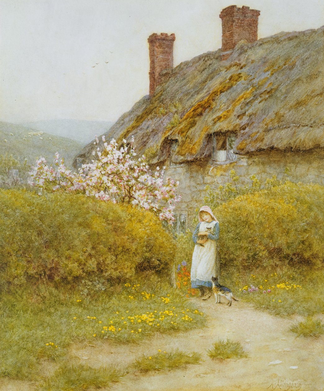 Dorsetshire Cottage (wc papíron) alkotó: Helen Allingham
