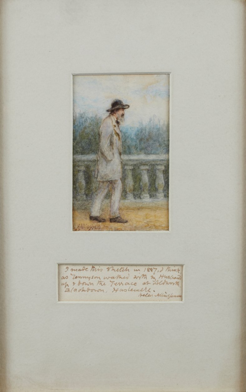 Alfred, Lord Tennyson a kertjében alkotó: Helen Allingham