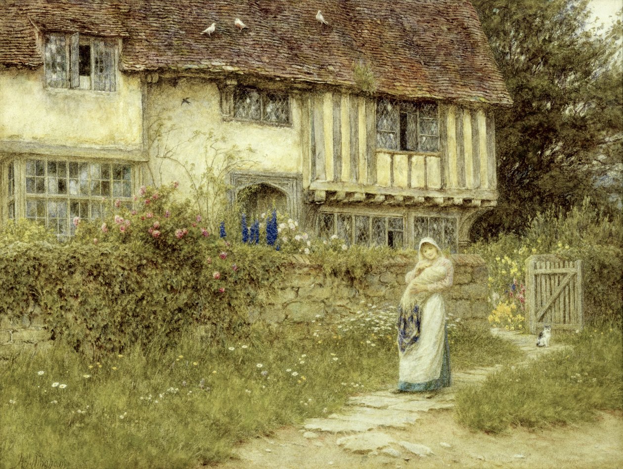 Az Old Church Gate Farm mellett, Smarden, Kent (akvarell papíron) alkotó: Helen Allingham