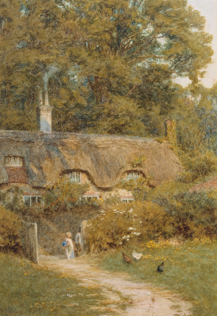 Ház Farringfordban, Wight-szigeten alkotó: Helen Allingham