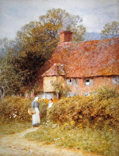 Ház Witley-ben, Surrey (akvarell papíron) alkotó: Helen Allingham