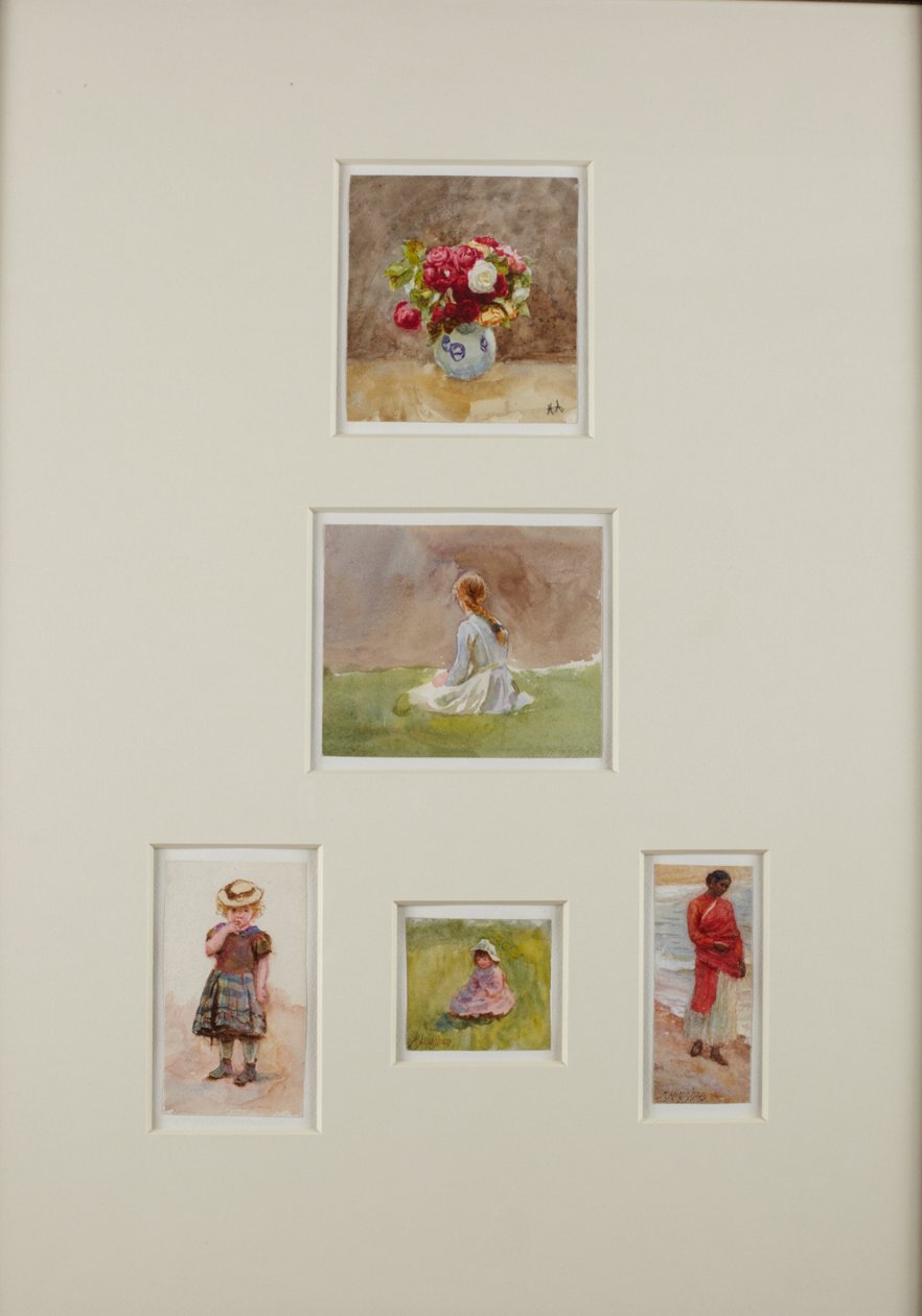 Öt vázlat (akvarell papíron) alkotó: Helen Allingham