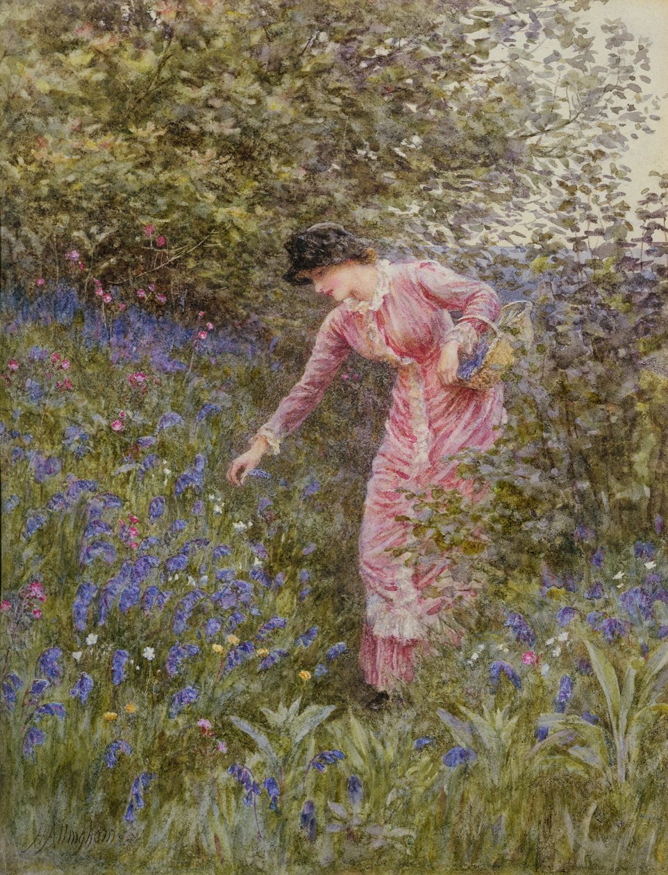Kékharangok összegyűjtése (wc papíron testszínnel) alkotó: Helen Allingham