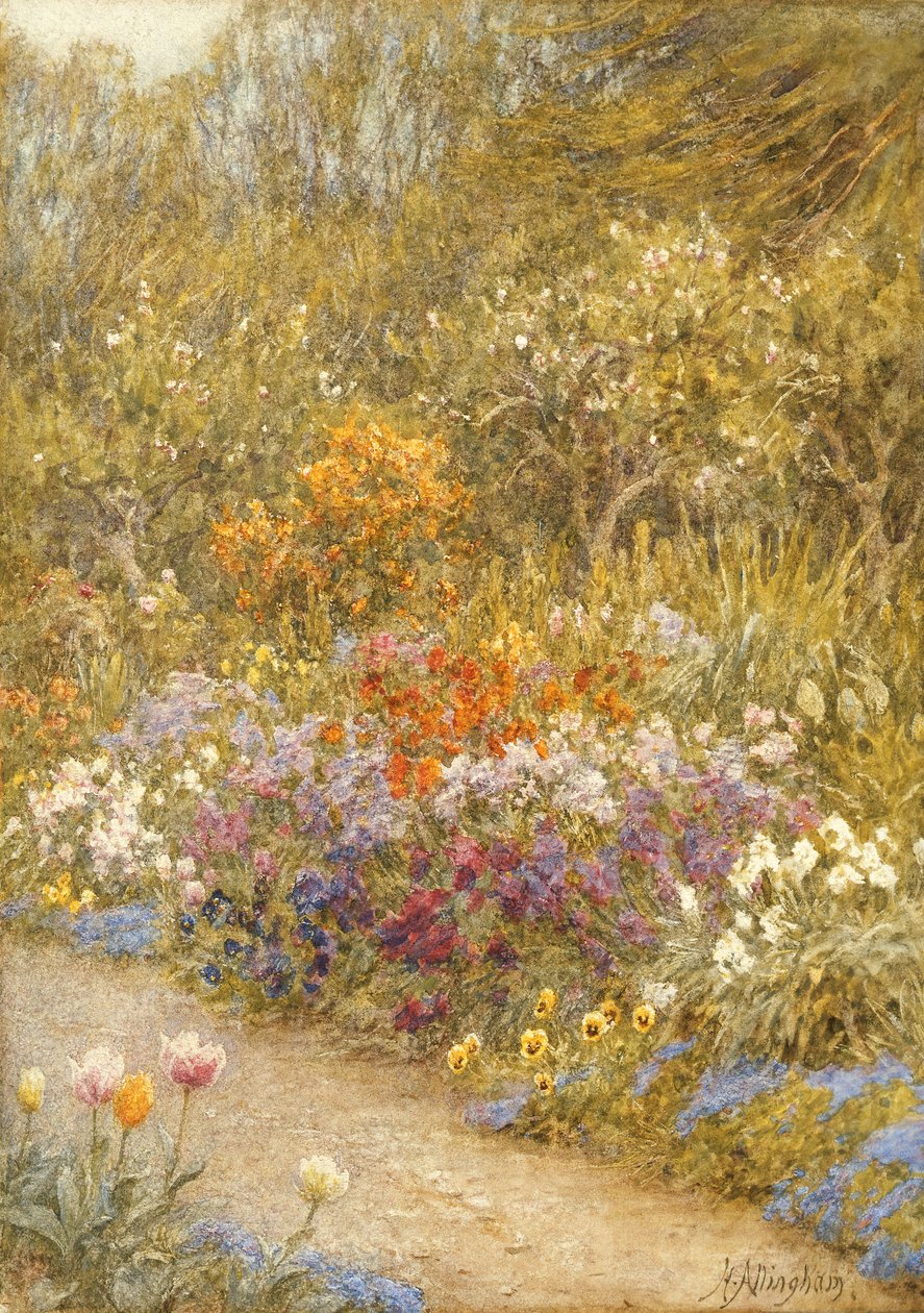 A konyhakertben, Farringford (wc papíron) alkotó: Helen Allingham