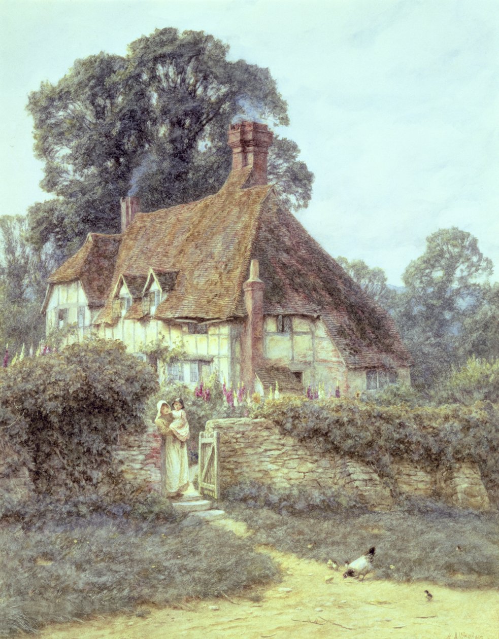 Witley közelében, Surrey (akvarell papíron) alkotó: Helen Allingham