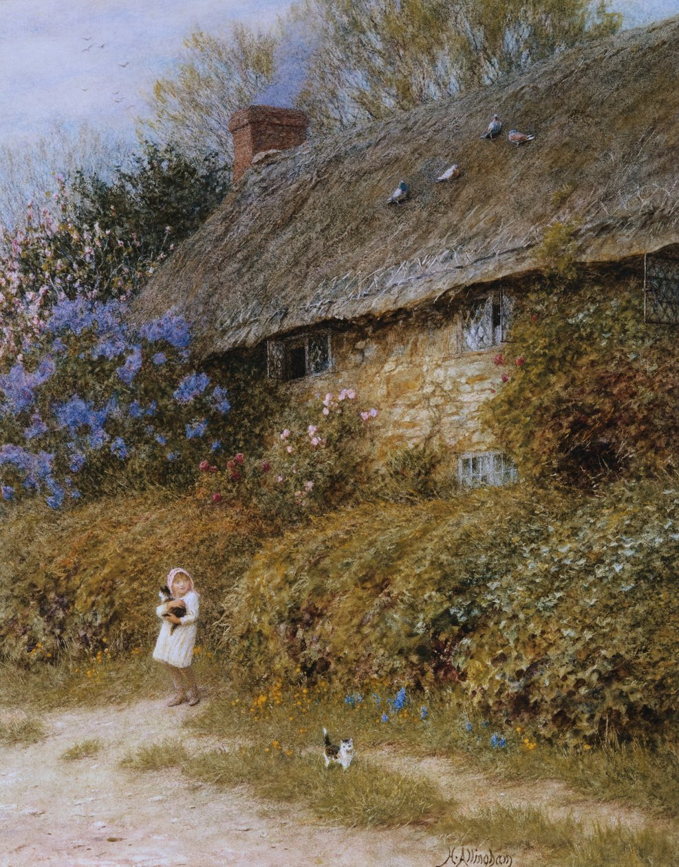 Régi kunyhó Freshwaterben, Wight szigetén alkotó: Helen Allingham