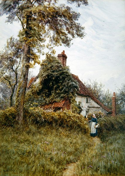 Régi farm a Pinnerben (akvarell papíron) alkotó: Helen Allingham