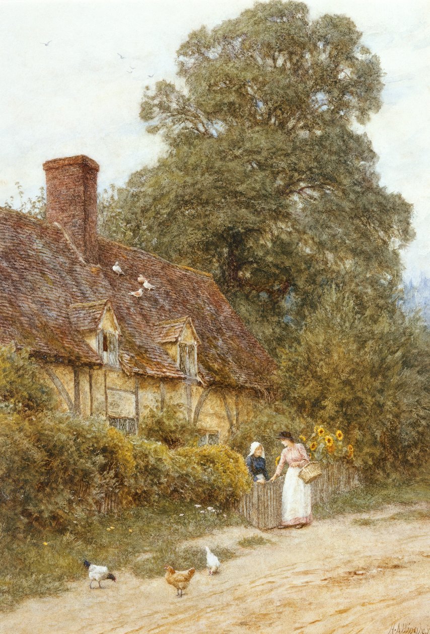 Old Post Office, Brook, Witley közelében alkotó: Helen Allingham