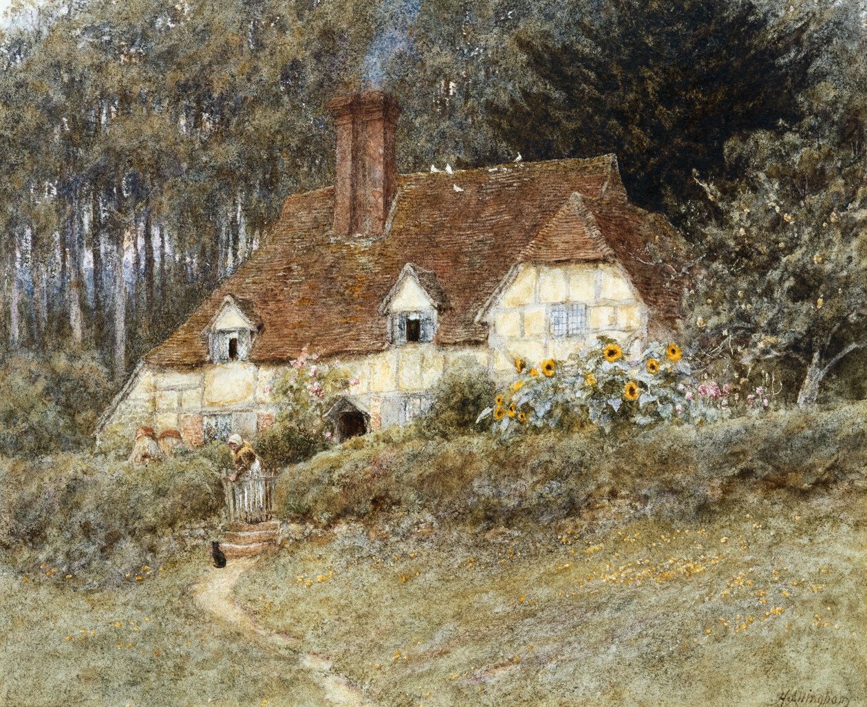 Old Surrey Cottage alkotó: Helen Allingham