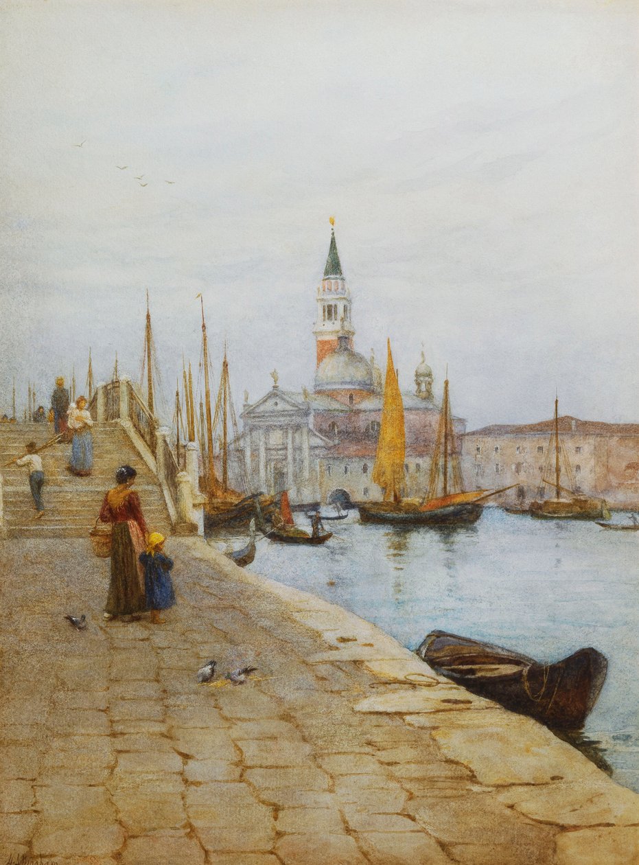 San Giorgio Maggiore a velencei Zatteréből, alkotó: Helen Allingham