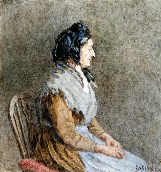 A kék kendő (akvarell papíron) alkotó: Helen Allingham