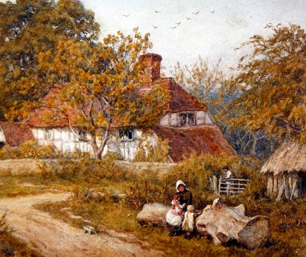 A családi ház (akvarell papíron) alkotó: Helen Allingham