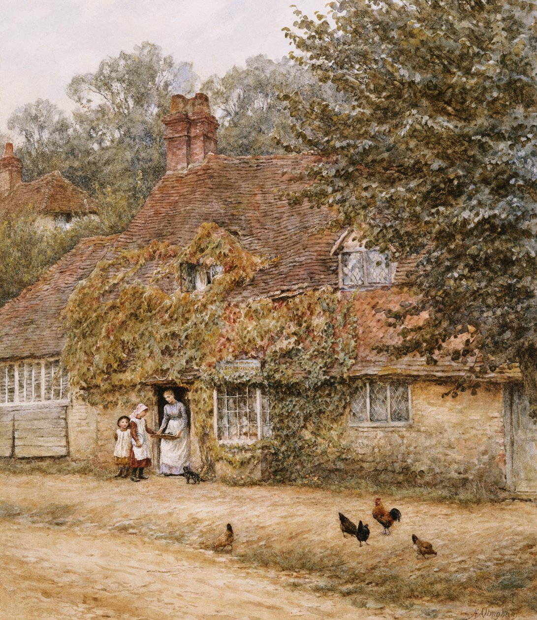 The Old Fish Shop, Haslemere (akvarell papíron) alkotó: Helen Allingham