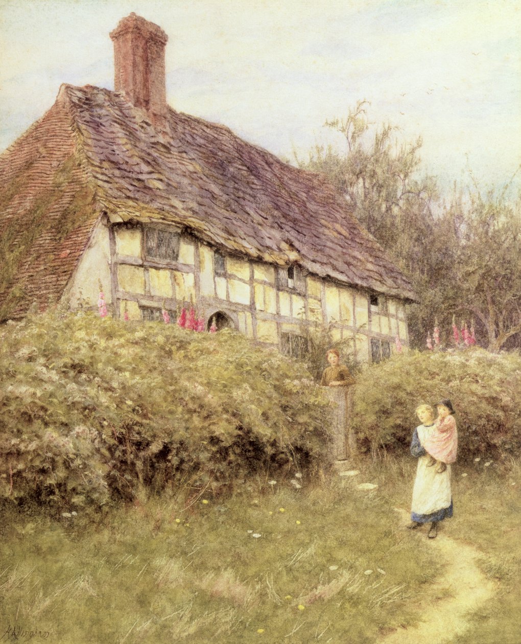 A pap háza, West Hoathly alkotó: Helen Allingham
