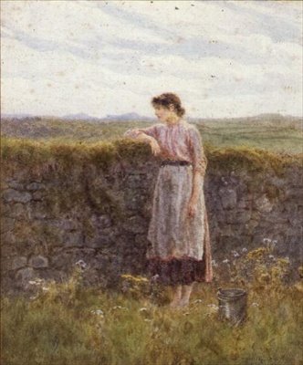 Az ifjú tejeslány (akvarell) alkotó: Helen Allingham
