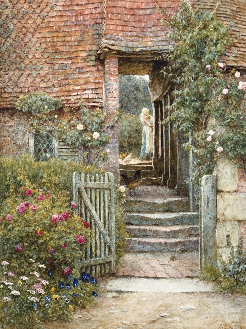 Az Old Malthouse alatt, Hambledon, Surrey alkotó: Helen Allingham