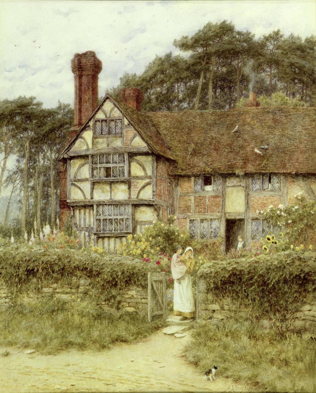 Unstead Farm, Godalming (akvarell papíron) alkotó: Helen Allingham