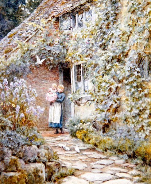 Szőlőház (akvarell papíron) alkotó: Helen Allingham