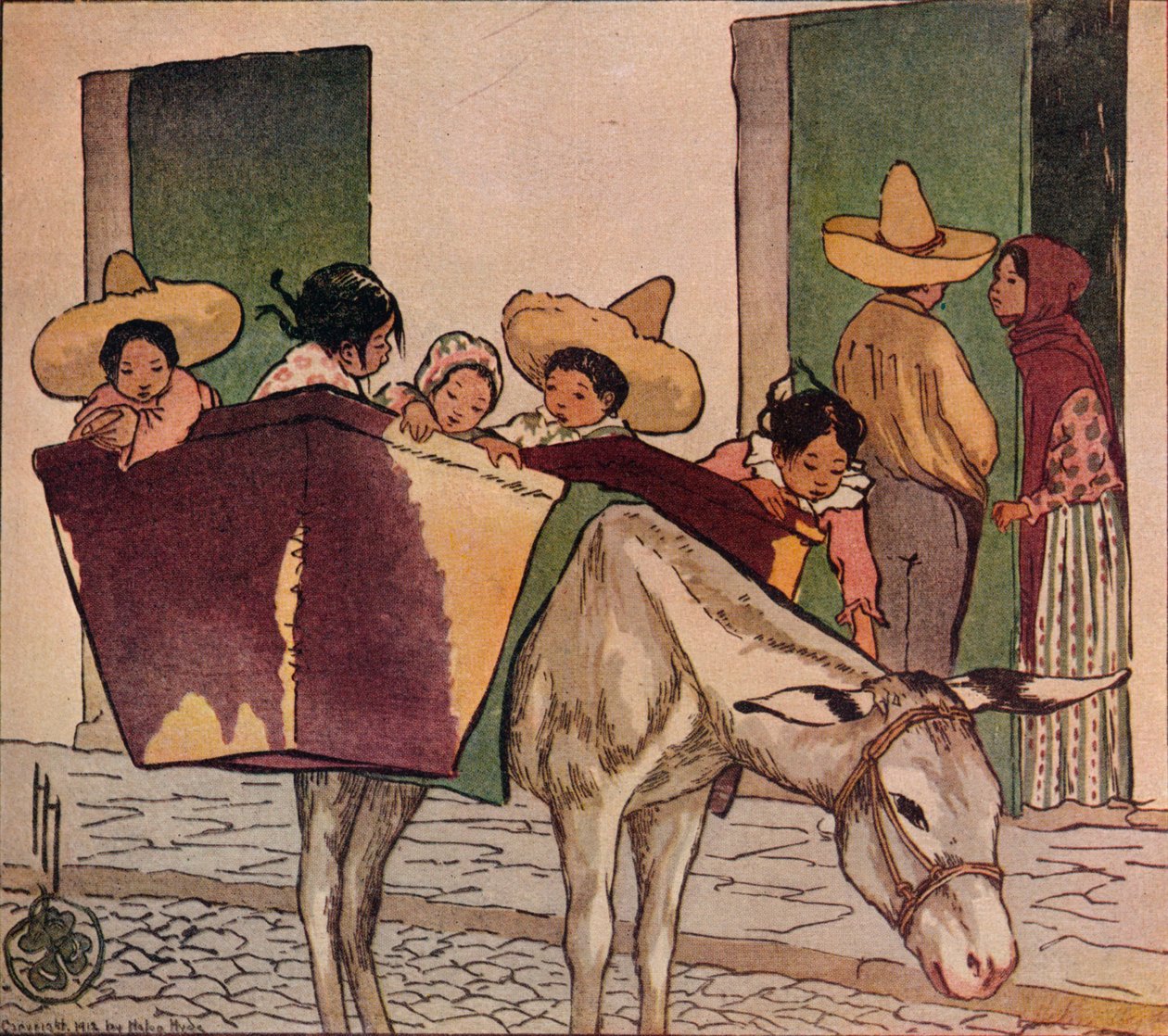 Közjáték – A kenyérkereső szamara, 1912 alkotó: Helen Hyde