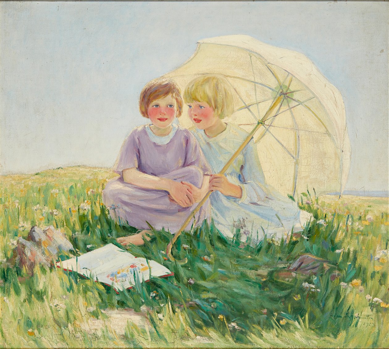 A napernyő (olaj, vászon) alkotó: Helen S. Johnston