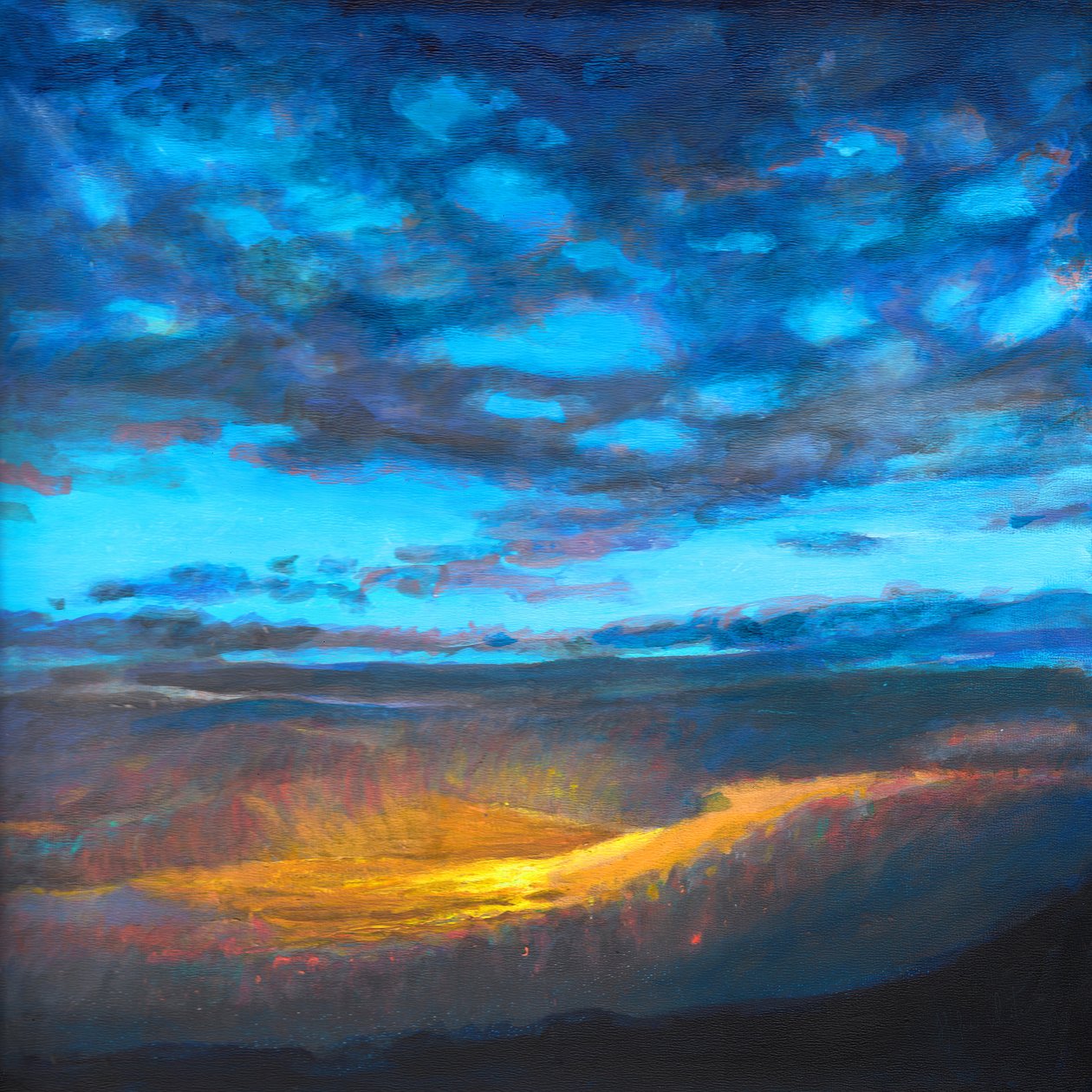 Golden Breakthrough, 2020 (akril a táblán) alkotó: Helen White