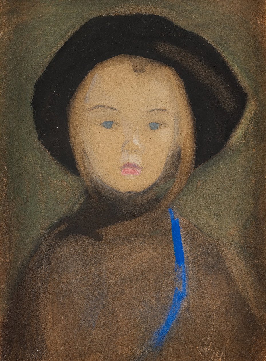 Lány kék szalaggal, 1909. alkotó: Helene Schjerfbeck