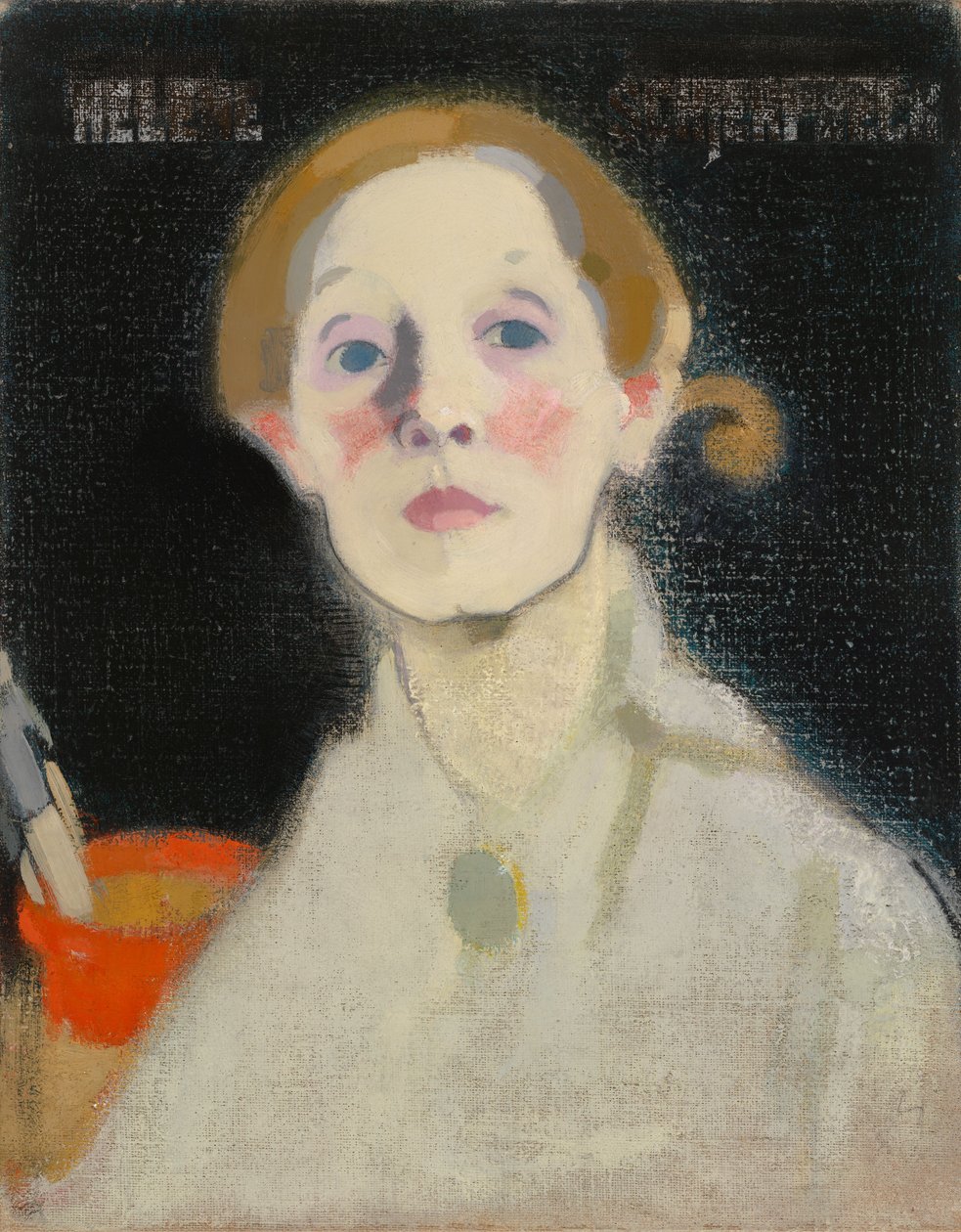 Önarckép, fekete háttérrel alkotó: Helene Schjerfbeck