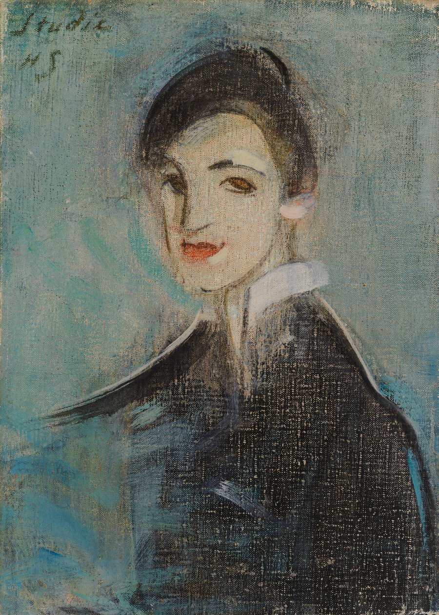 Énekesnő feketében alkotó: Helene Schjerfbeck