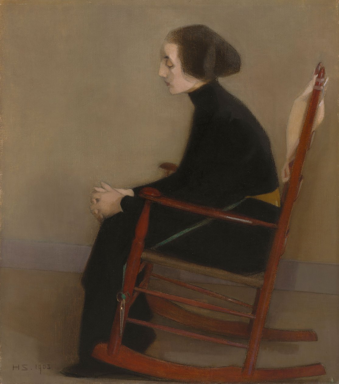 A varrónő (a dolgozó nő) alkotó: Helene Schjerfbeck