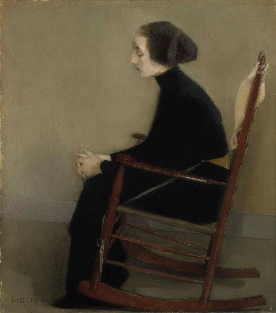 A varrónő A dolgozó nő, 1903. alkotó: Helene Schjerfbeck