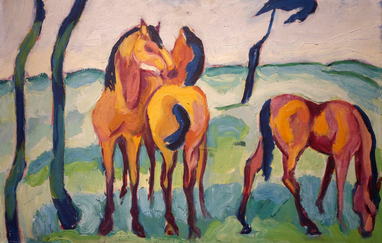 Három ló alkotó: Helmuth Macke