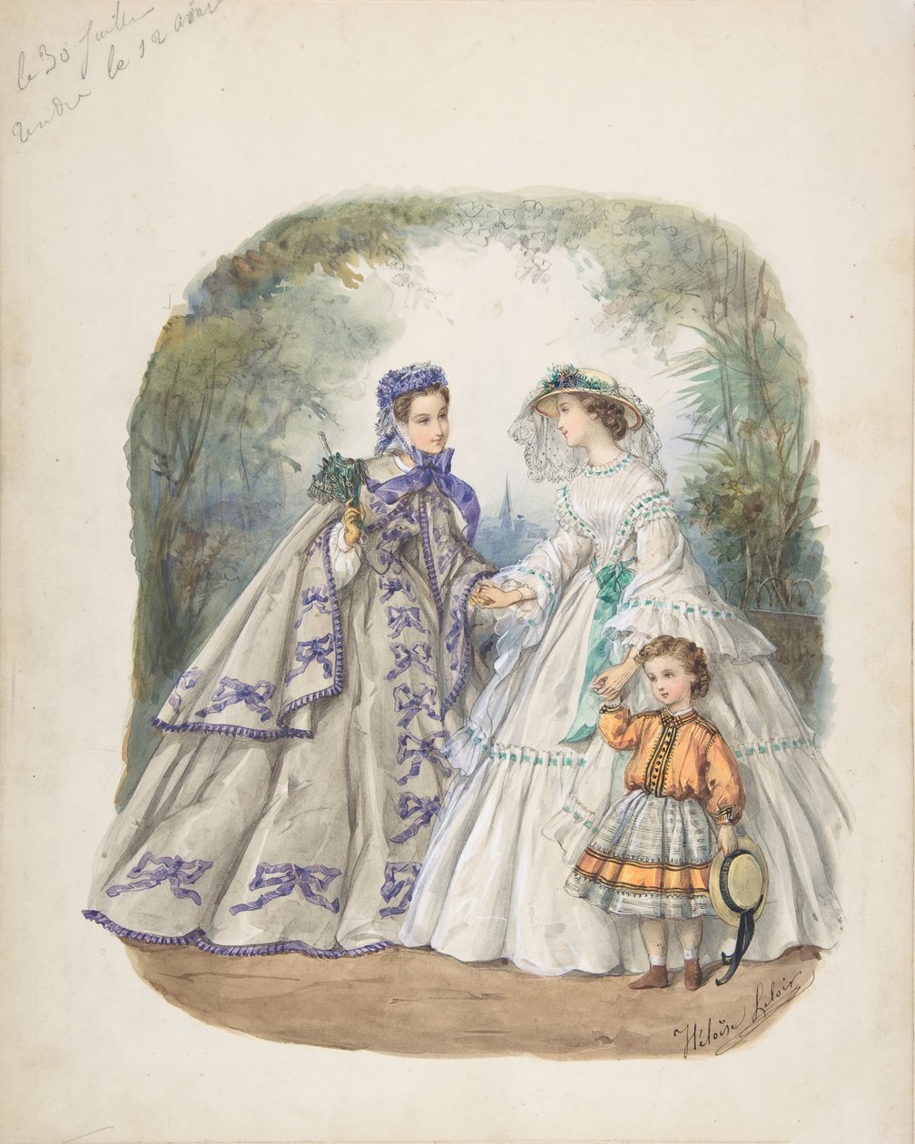 Illusztráció egy francia divatlaphoz, kb. 1862. alkotó: Heloise Leloir