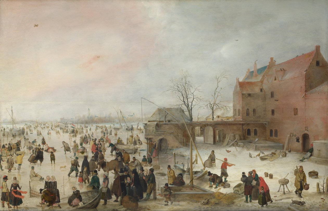 Jégkép egy sörgyárban alkotó: Hendrick Avercamp