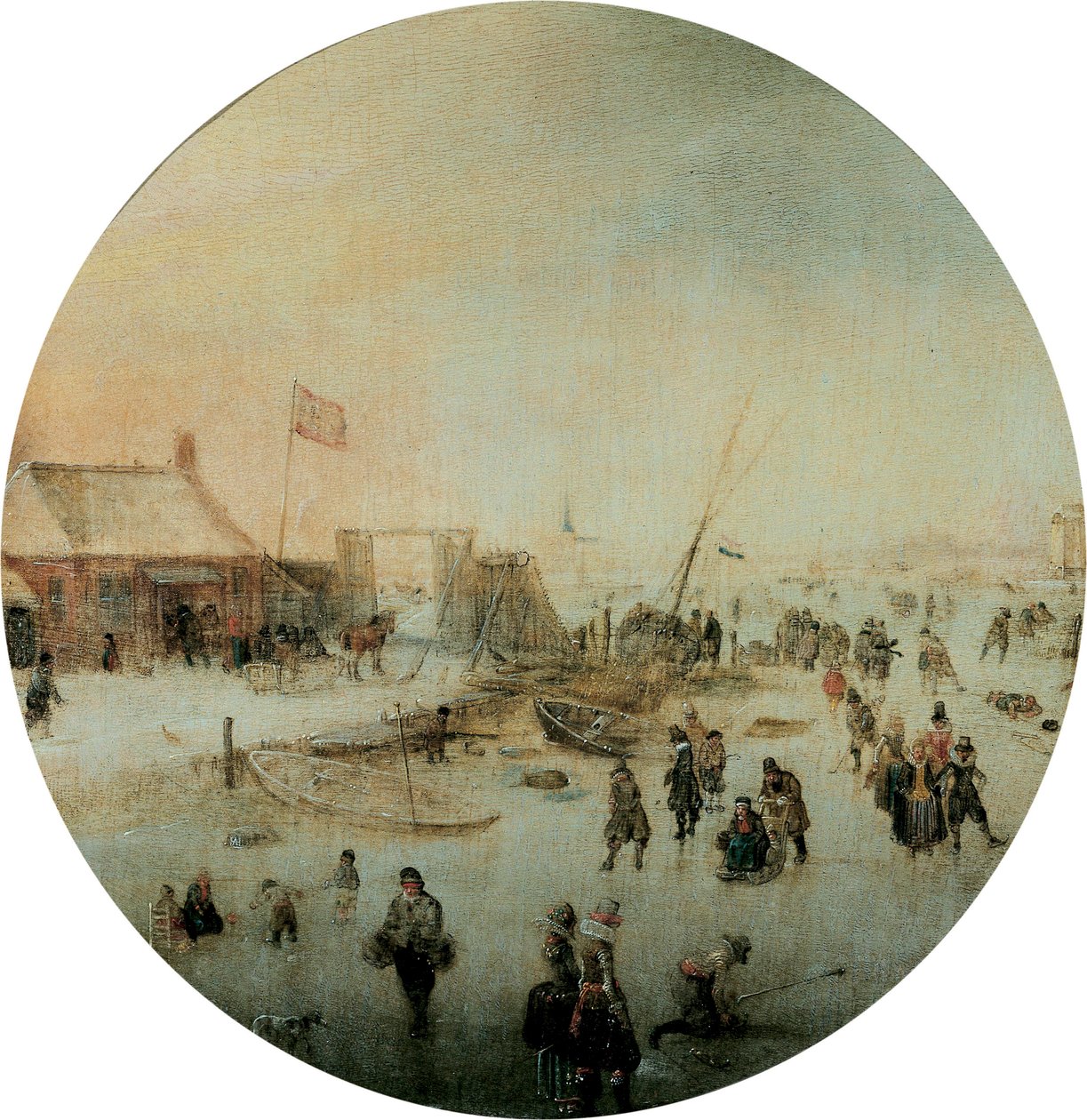 Téli táj korcsolyával és kolfot játszó emberekkel alkotó: Hendrick Avercamp