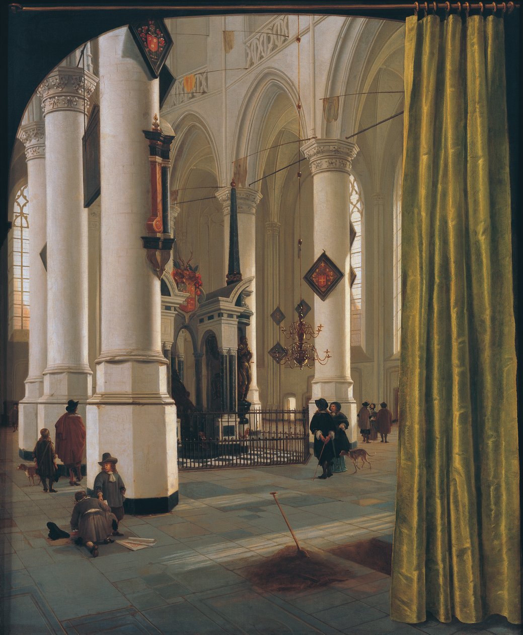 A delfti Nieuwe Kerk belseje Vilmos herceg, a csendes narancs (1533-1584) sírjával alkotó: Hendrik Cornelisz. van Vliet