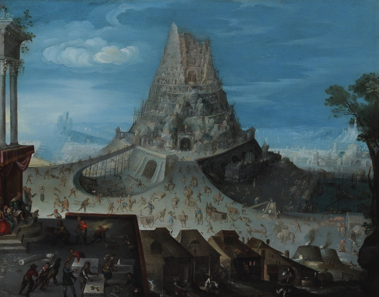 Bábel tornya (olaj, réz) alkotó: Hendrick van Cleve