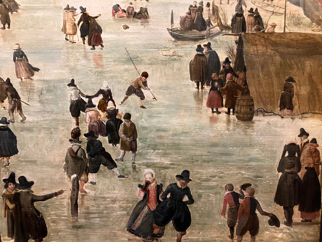 Holland: IJslandschap / Korcsolyázás Téli táj számos korcsolyázóval alkotó: Hendrick Avercamp