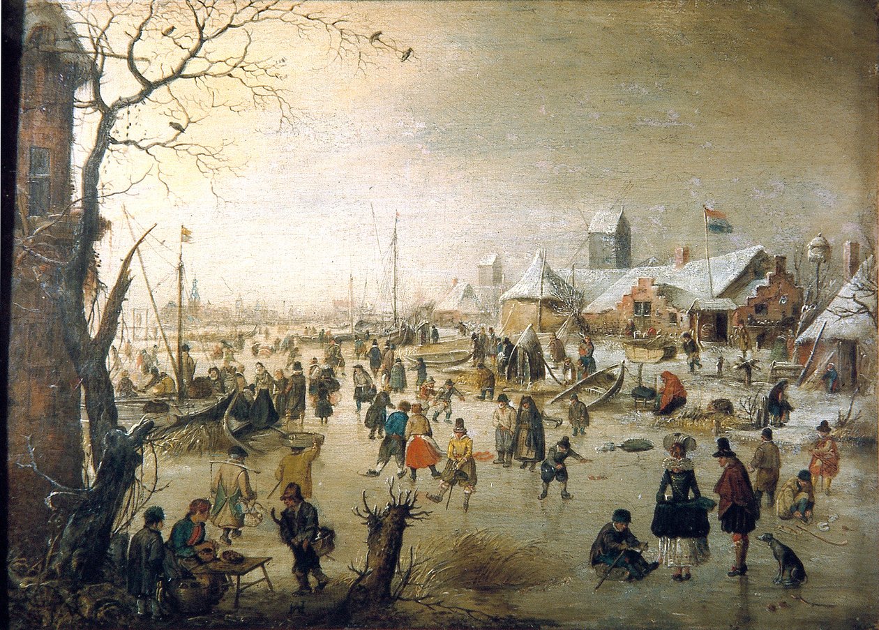 Holland: Téli táj korcsolyázókkal A scene on the Ice (jelenet a jégen) alkotó: Hendrick Avercamp
